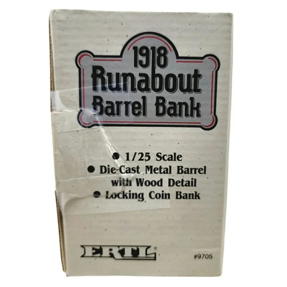 Vintage ERTL Agway 1918 Ford Runabout Barrel Bank in Original Box - Picture 13 of 14